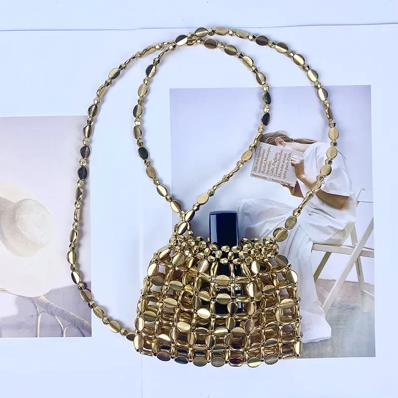 Shiny Sequin Handbag with Chain Strap — feature 19