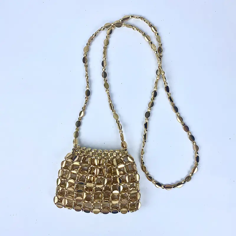 Shiny Sequin Handbag with Chain Strap — feature 20