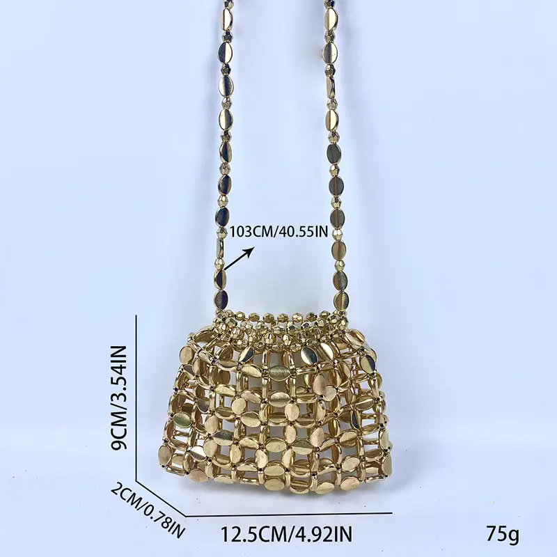 Shiny Sequin Handbag with Chain Strap — feature 22