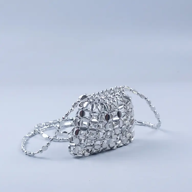 Shiny Sequin Handbag with Chain Strap — feature 24