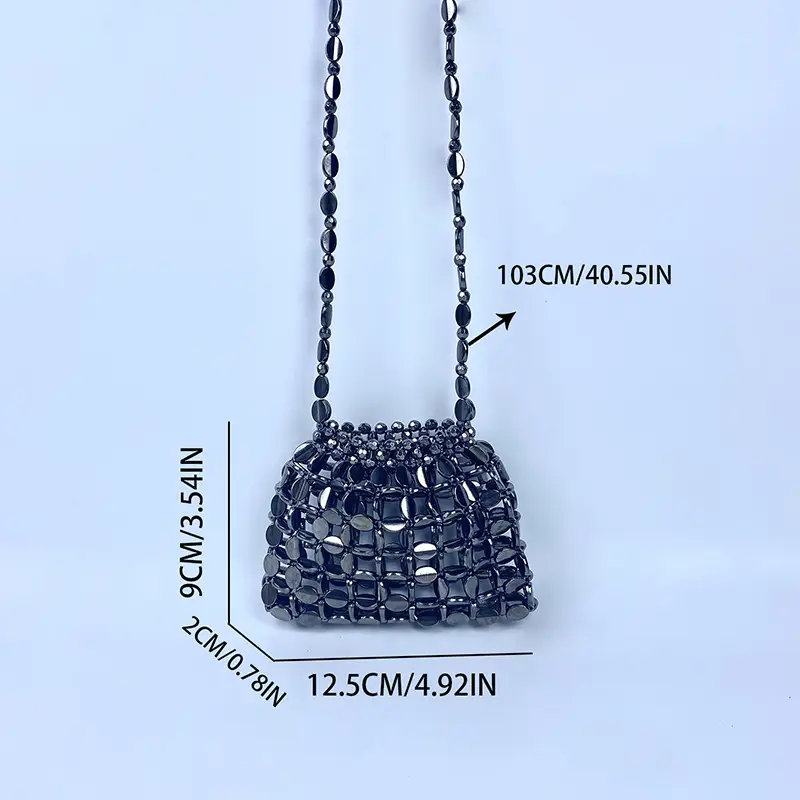 Shiny Sequin Handbag with Chain Strap — feature 5