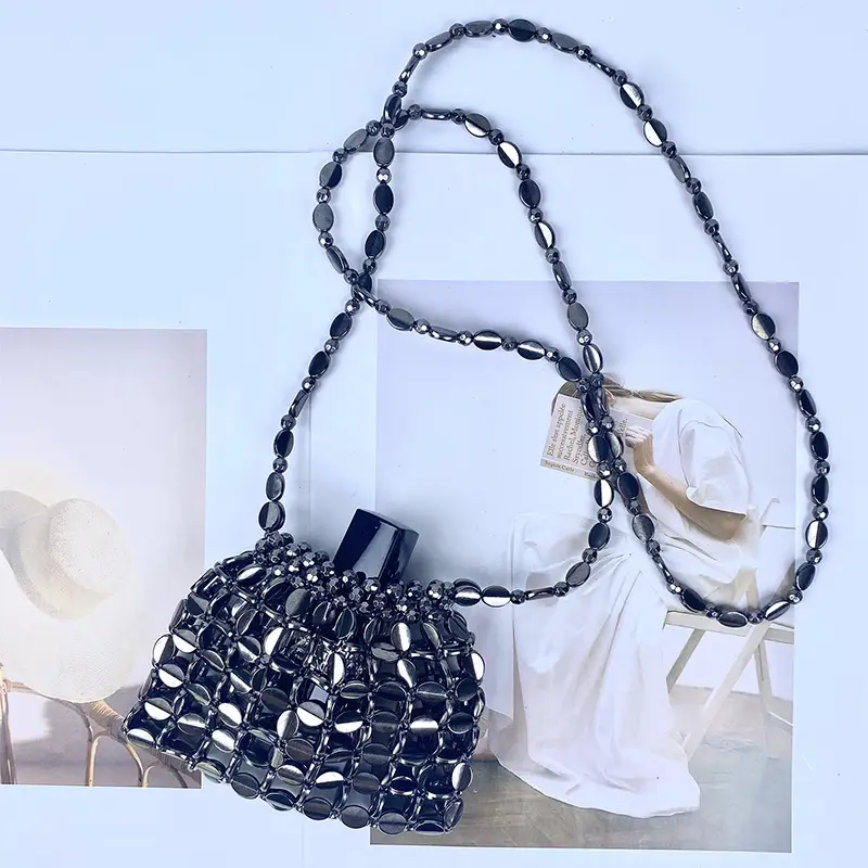 Shiny Sequin Handbag with Chain Strap — feature 8
