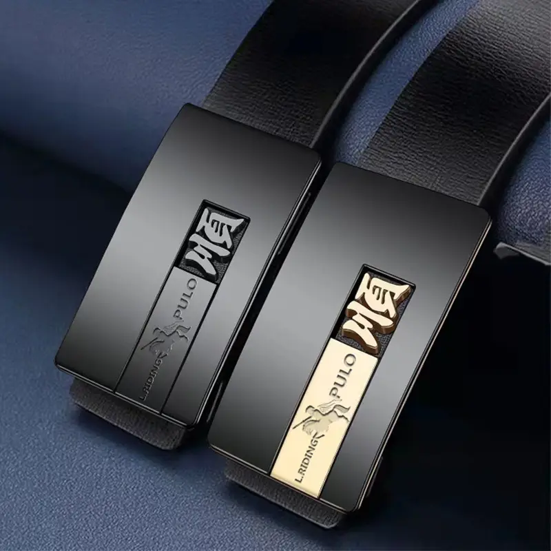 Paul New Men Black Leather Belt with Automatic Buckle - Image 4