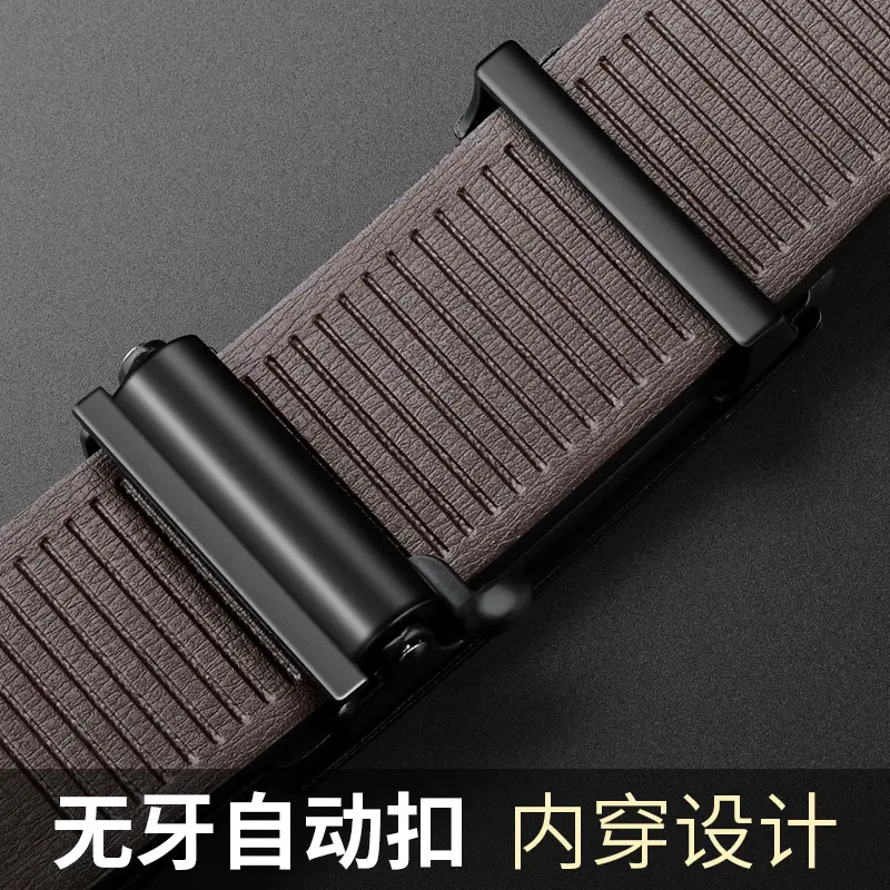 Paul New Men Black Leather Belt with Automatic Buckle - Image 5