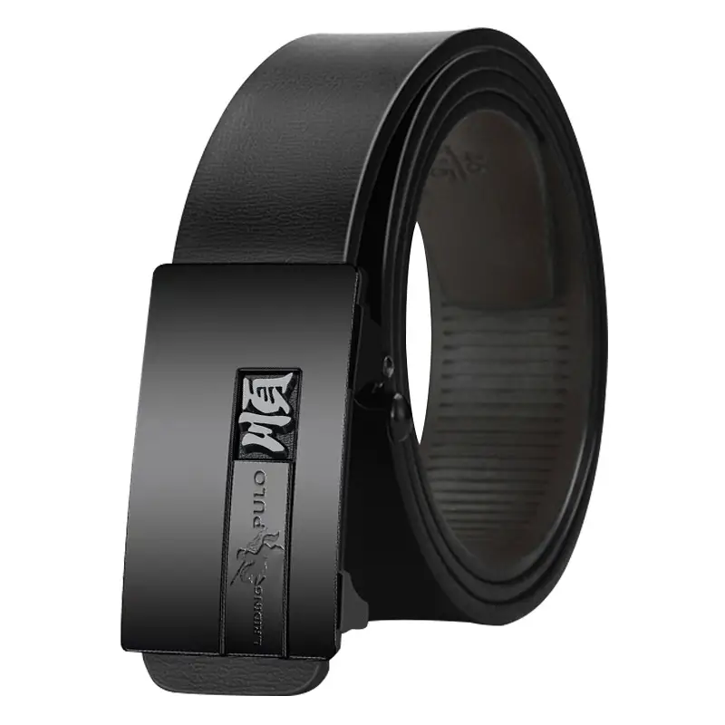 Paul New Men Black Leather Belt with Automatic Buckle - Image 6