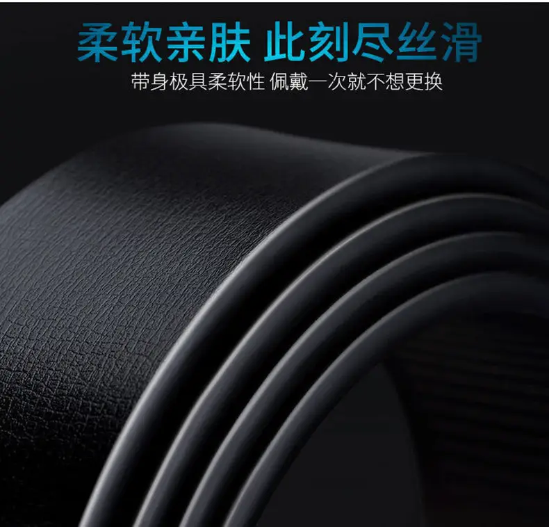 Paul New Men Black Leather Belt with Automatic Buckle — feature 14