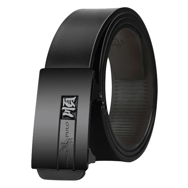 Paul New Men Black Leather Belt with Automatic Buckle - Image 2