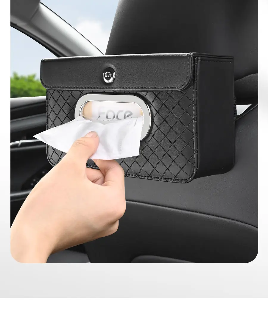 Car Tissue Box Sunshade Version Leather — feature 12