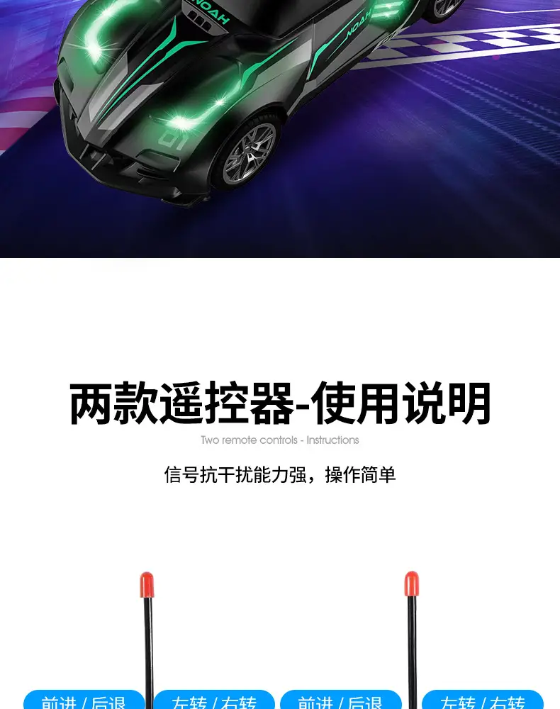 Cross-border spray remote control car handle four-way simulation sports car high-speed racing children's electric remote control car toy car — feature 12