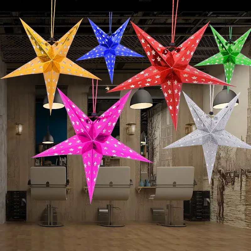 Cross-Border Holiday Party Decor Pendants 5-Pointed Star - Image 3