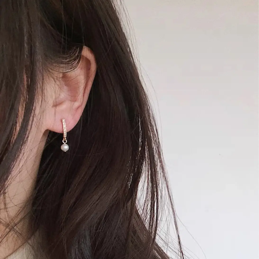 Pearl Super Mini Earrings Silver Needle All Match - Image 7