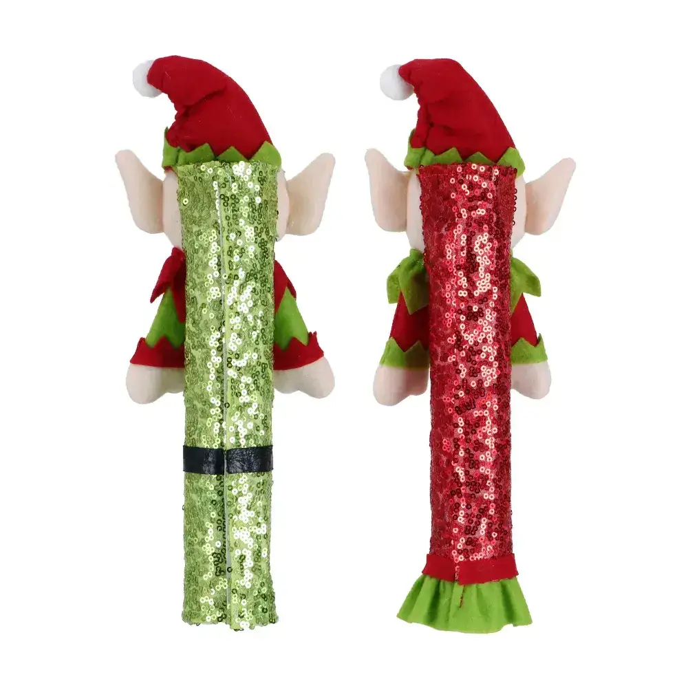 Velvet Elf Couple Christmas Decorations Set of 4