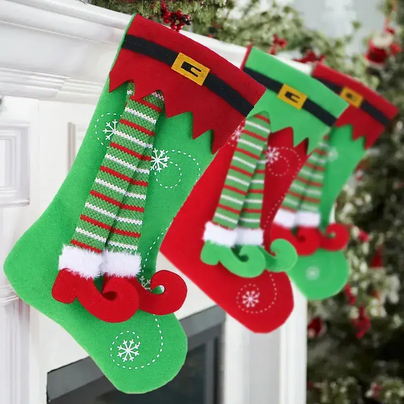 Velvet Elf Couple Christmas Decorations Set of 4 — feature 3