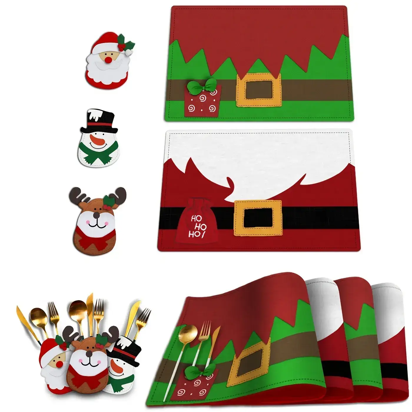 Velvet Elf Couple Christmas Decorations Set of 4 — feature 5