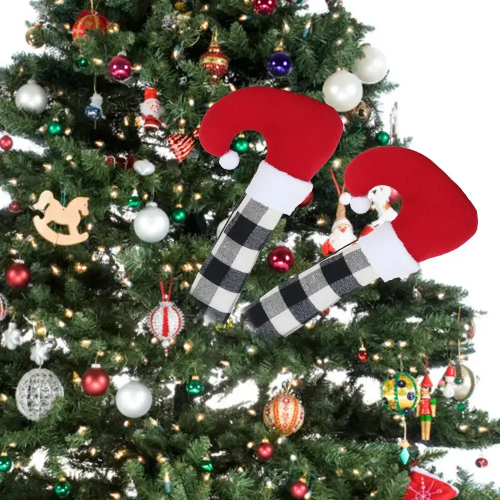 Velvet Elf Couple Christmas Decorations Set of 4 — feature 6