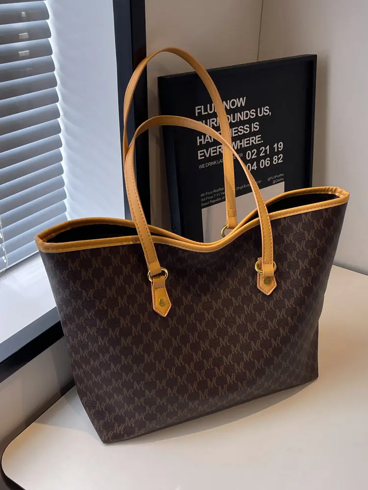 Korean Style Geometric Print Tote Bag for Women - Image 3