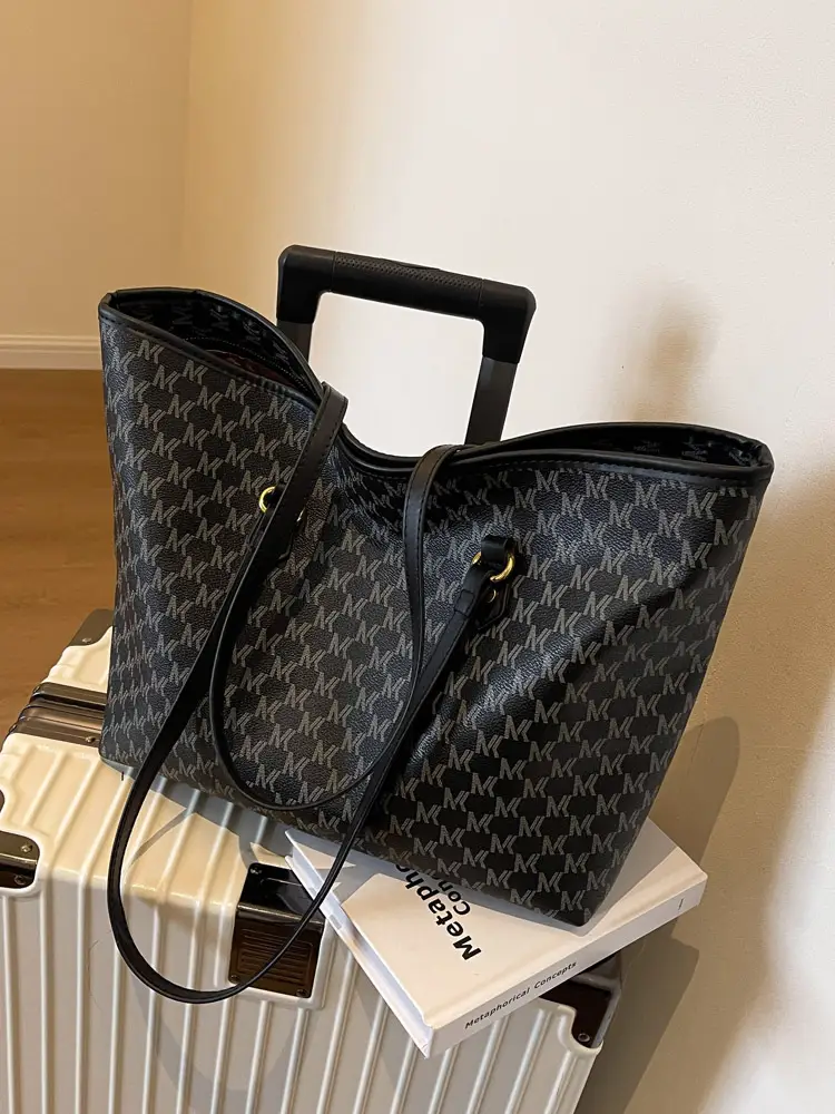 Korean Style Geometric Print Tote Bag for Women - Image 4