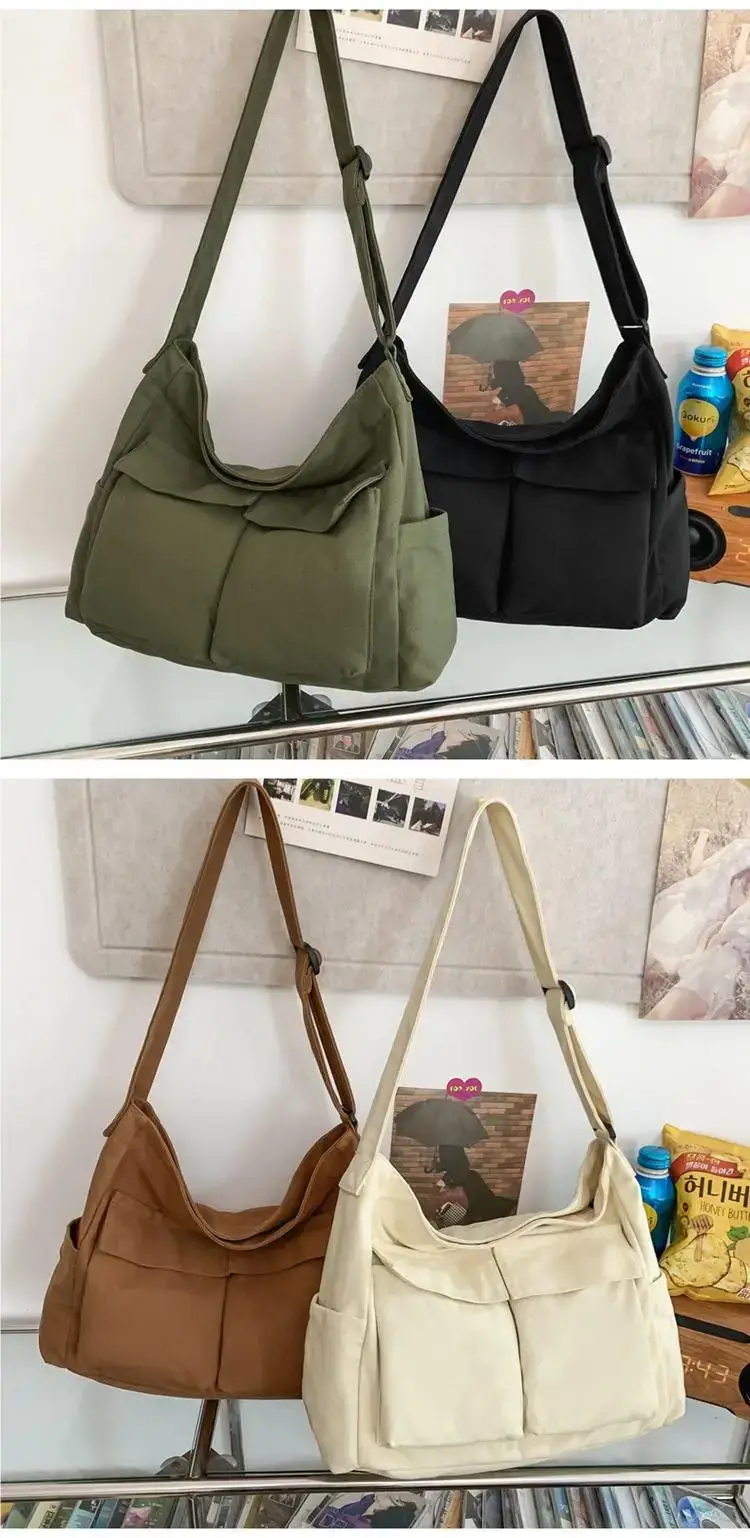 Green Multi-Pocket Shoulder Bag for Students — feature 10