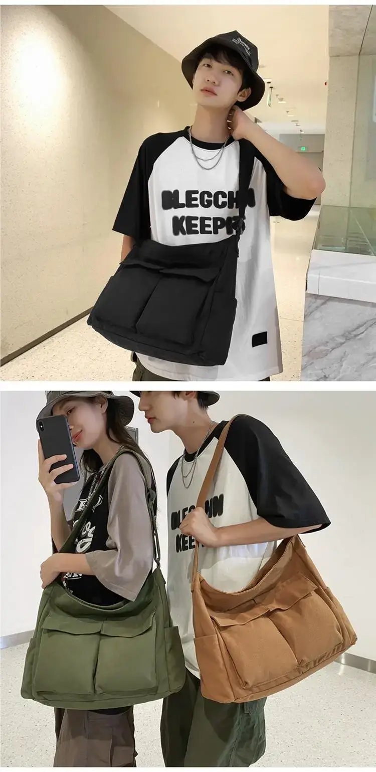 Green Multi-Pocket Shoulder Bag for Students — feature 7