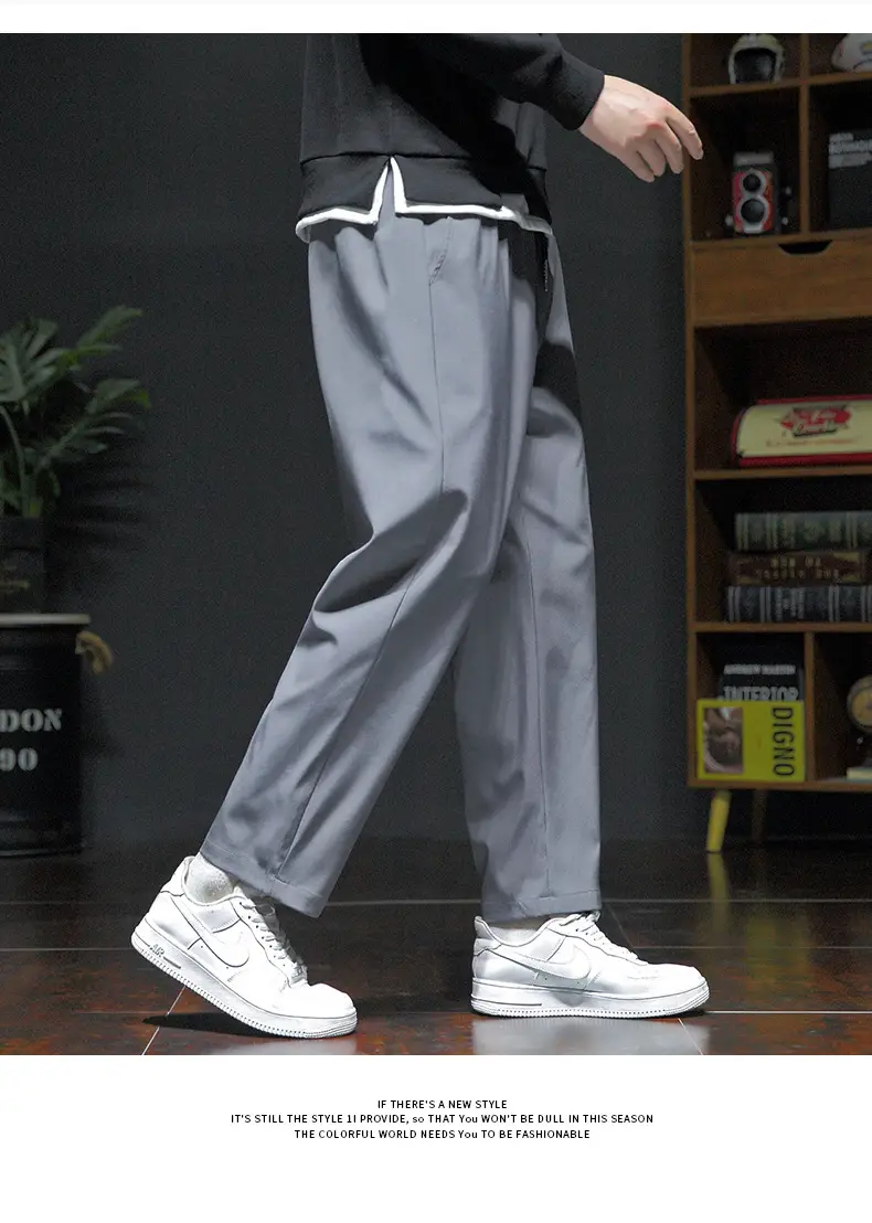 Men Fleece Lined Grey Winter Pants Loose Fit — feature 14