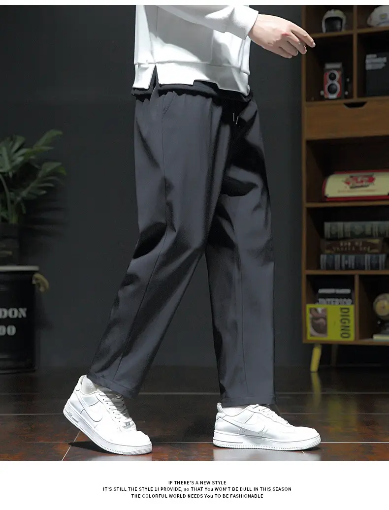 Men Fleece Lined Grey Winter Pants Loose Fit — feature 9