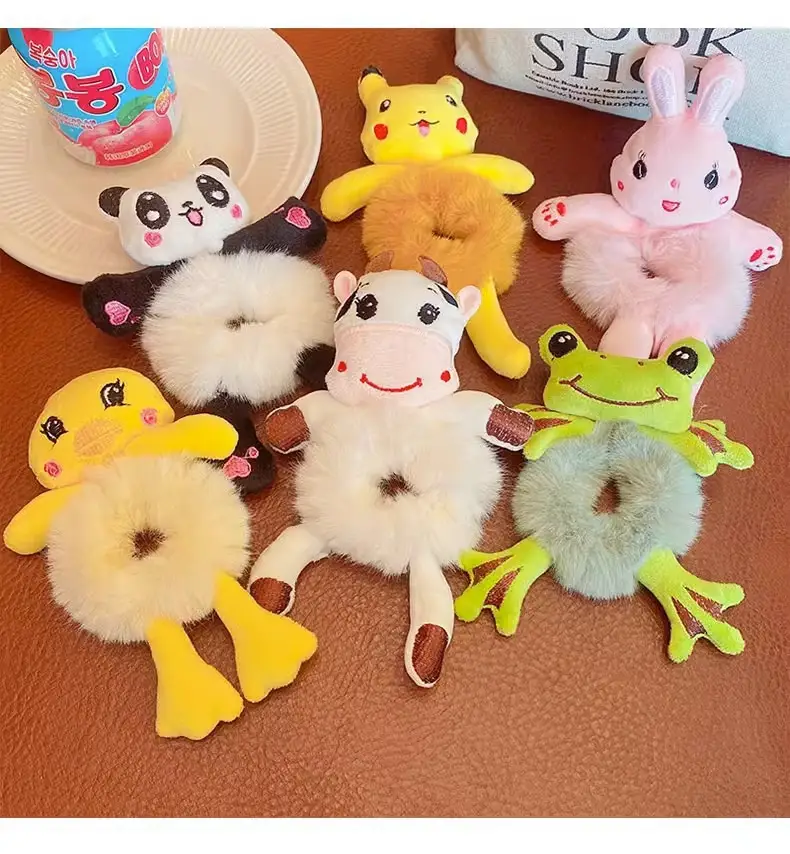 Furry Plush Hair Bands for Girls Green Frog Headband — feature 10