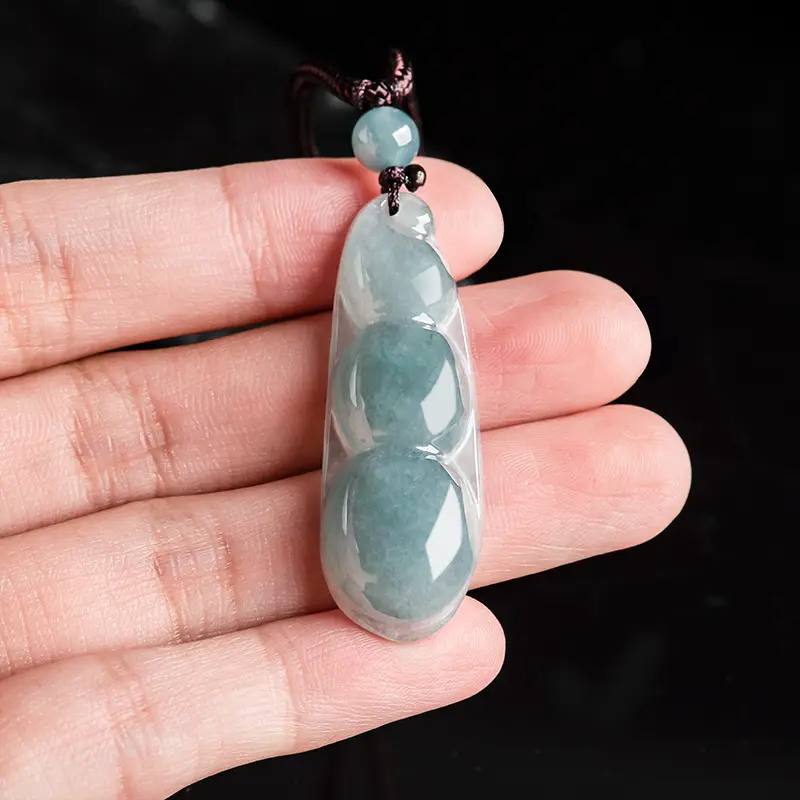 Natural Jade Blue Water Pendant for Men Women - Image 3