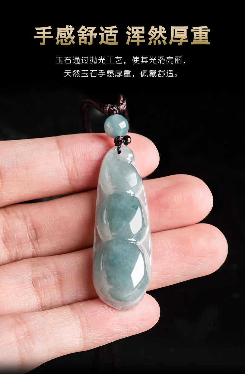Natural Jade Blue Water Pendant for Men Women — feature 11