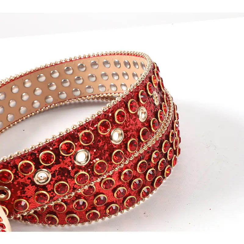 Rhinestone Full Diamond Belt for Men Women - Image 41