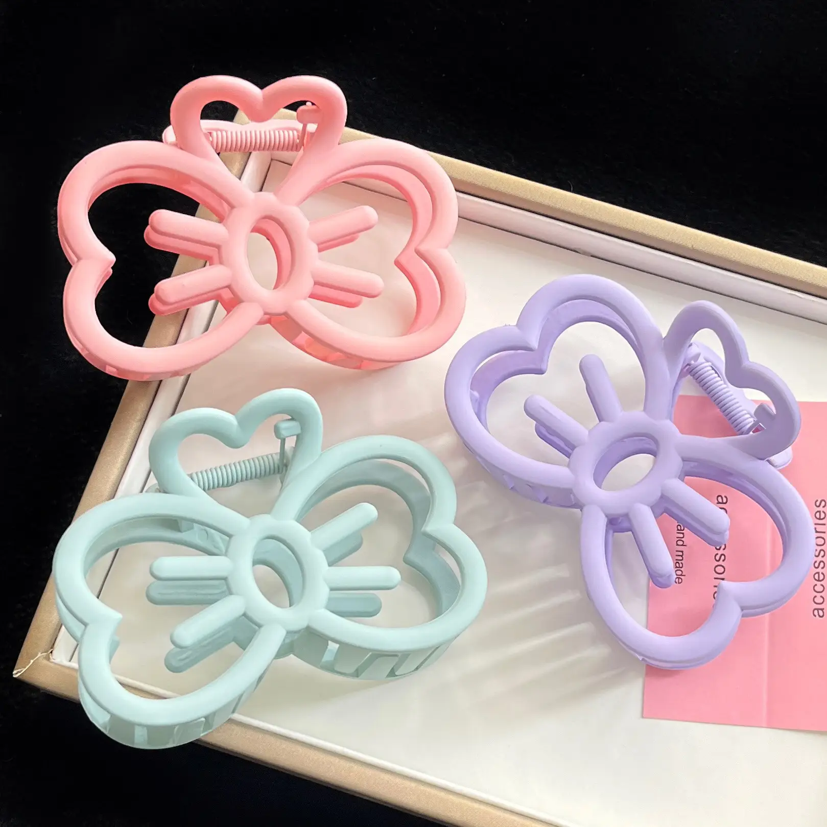 Pink Bow Hair Clip for Women's Back of Head Disc Hair Volume Shark Clip Ins Wind Hair Clip Headwear - Image 9
