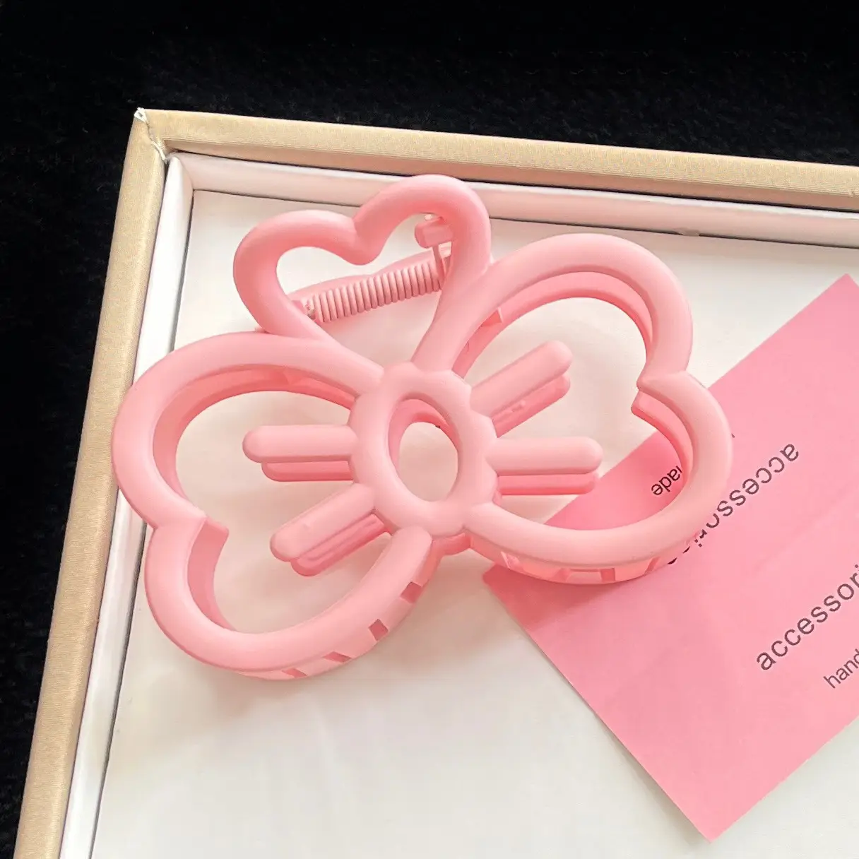 Pink Bow Hair Clip for Women's Back of Head Disc Hair Volume Shark Clip Ins Wind Hair Clip Headwear - Image 4