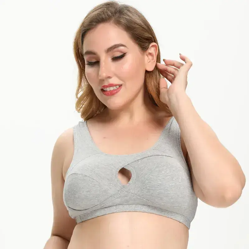 Adjustable Seamless V-Neck Cotton Wireless Sports Bra - Image 8