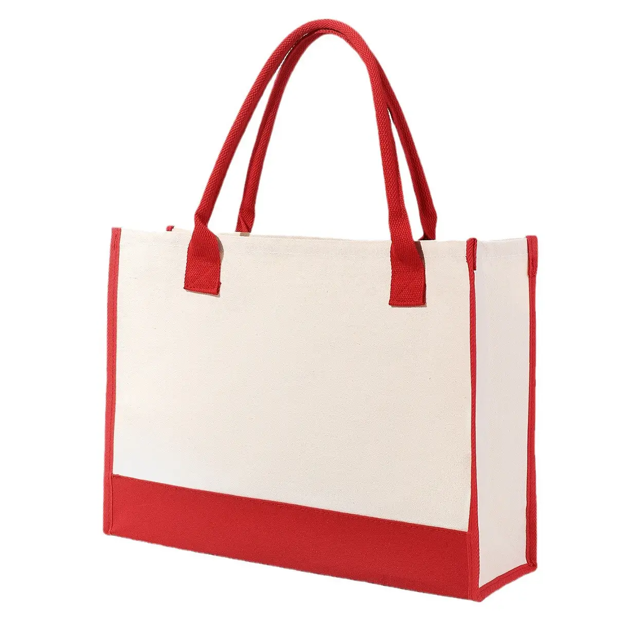 Printed Canvas Shoulder Bag Women Large Capacity Festive Christmas Design
