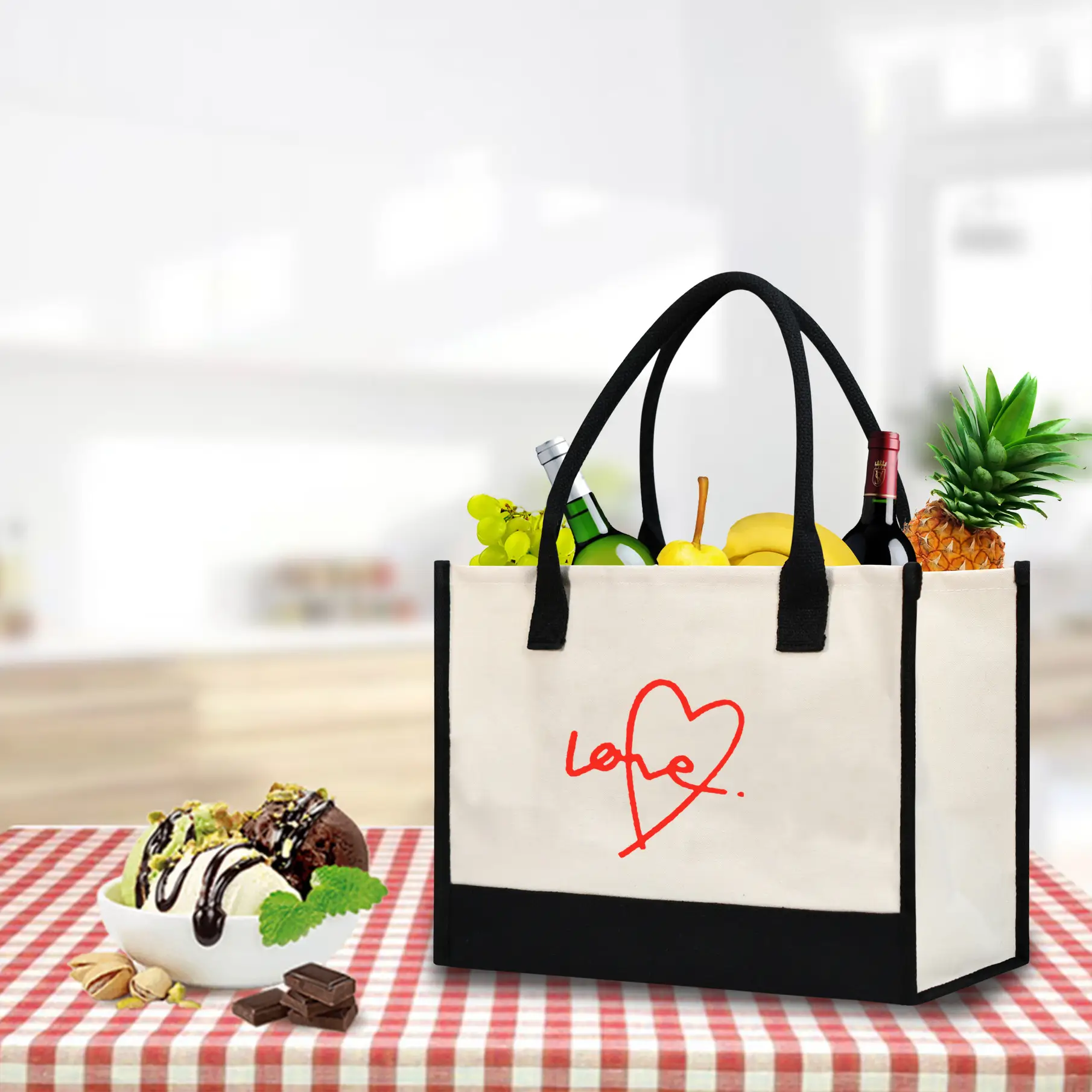 Printed Canvas Shoulder Bag Women Large Capacity Festive Christmas Design — feature 16