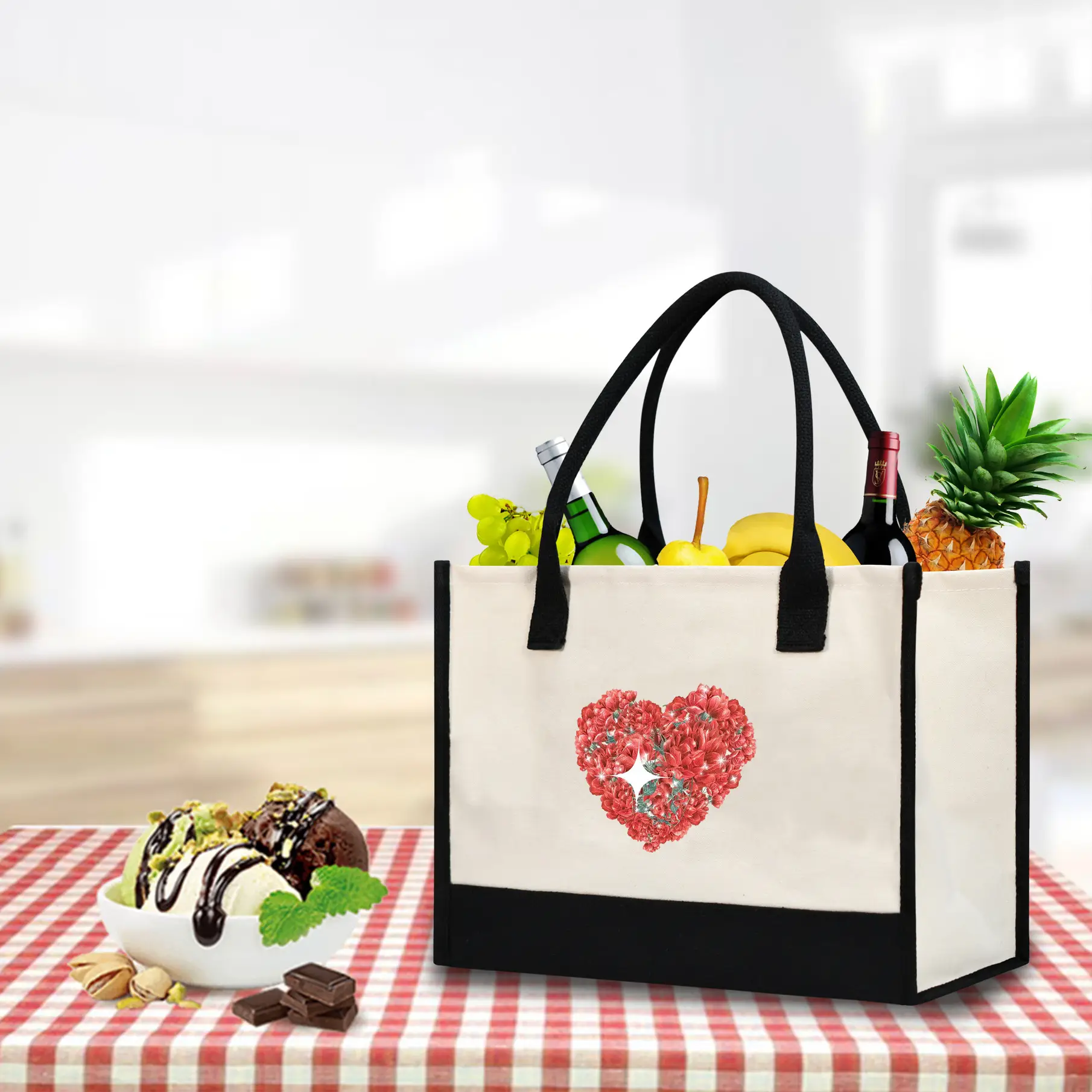 Printed Canvas Shoulder Bag Women Large Capacity Festive Christmas Design — feature 17