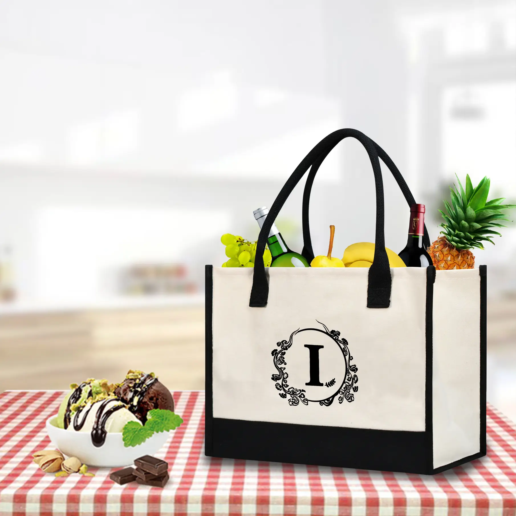 Printed Canvas Shoulder Bag Women Large Capacity Festive Christmas Design — feature 26