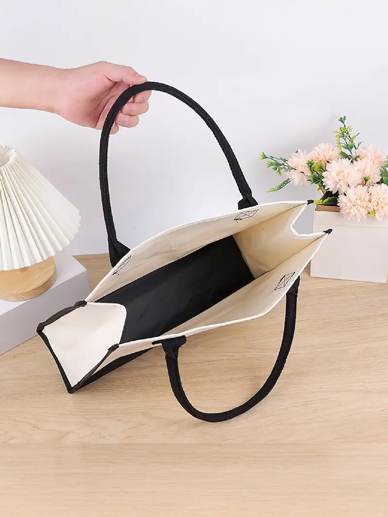 Printed Canvas Shoulder Bag Women Large Capacity Festive Christmas Design — feature 5
