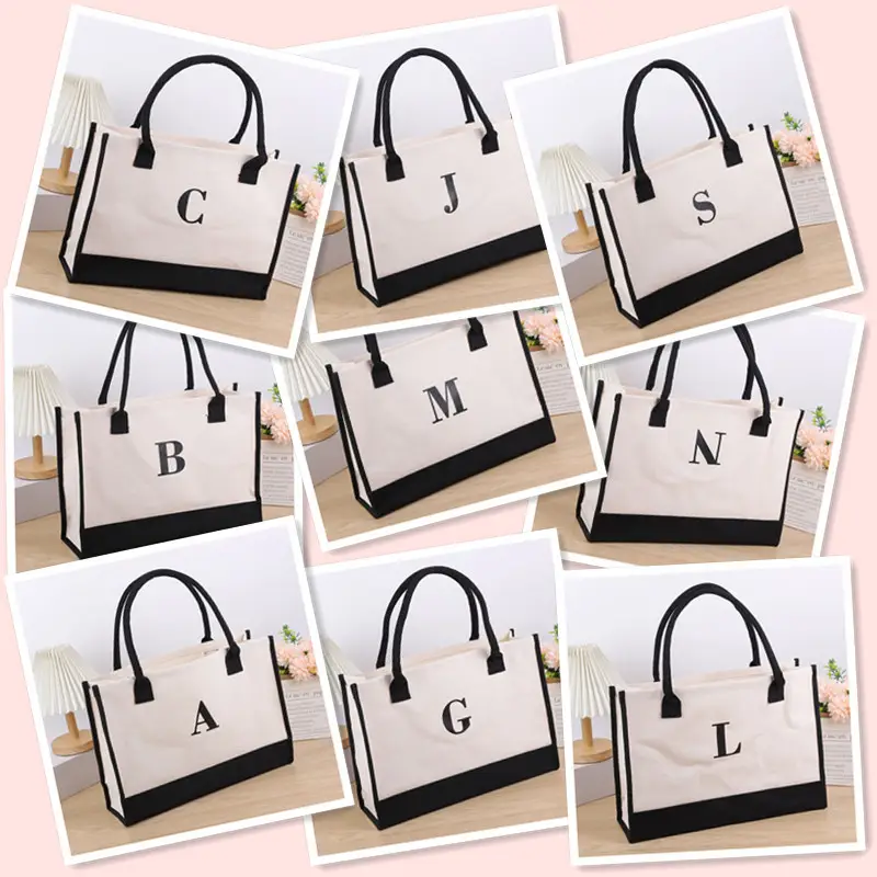 Printed Canvas Shoulder Bag Women Large Capacity Festive Christmas Design