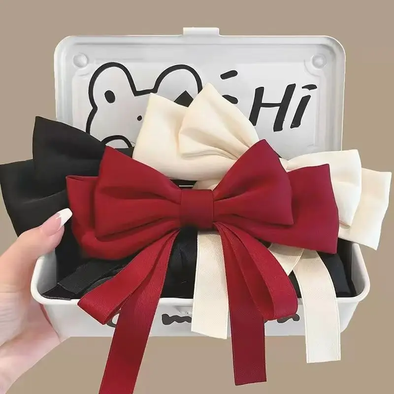 Red & White Bow Hairpin for Women - Image 5