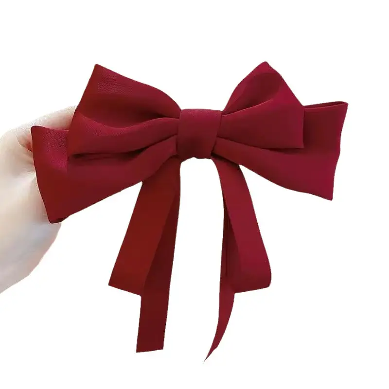 Red & White Bow Hairpin for Women - Image 8