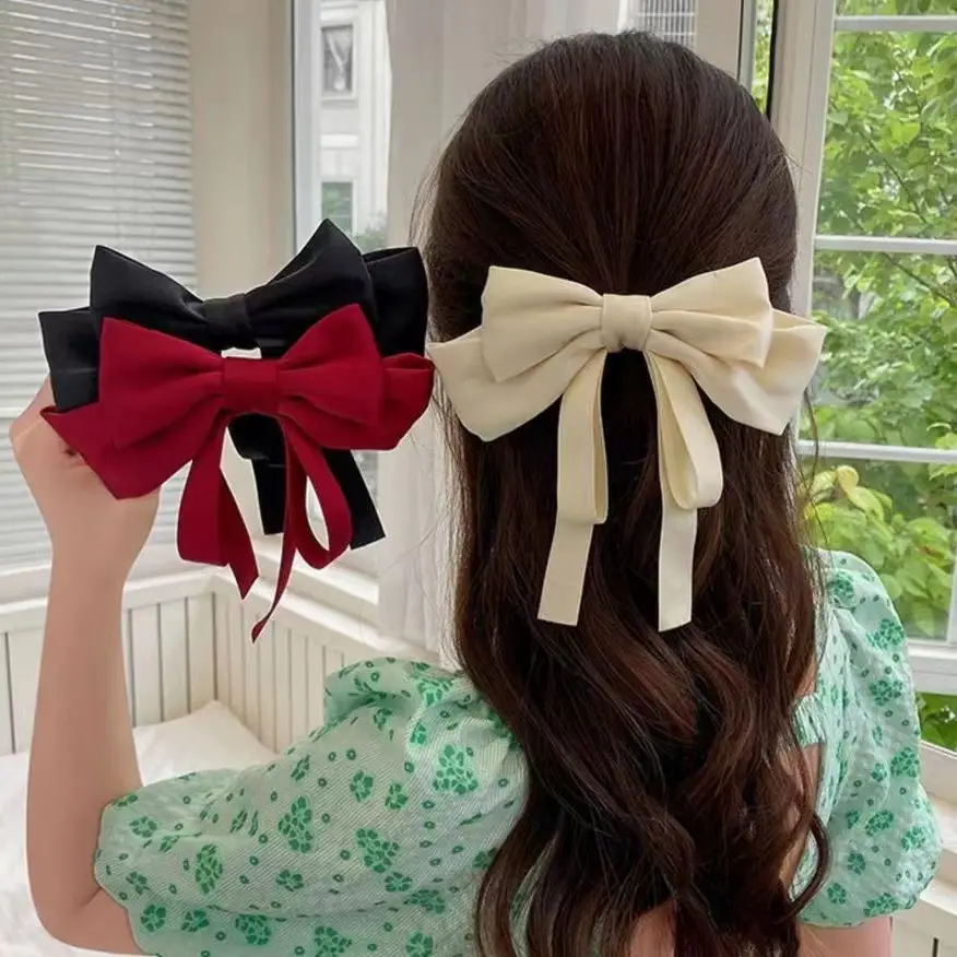 Red & White Bow Hairpin for Women — feature 1