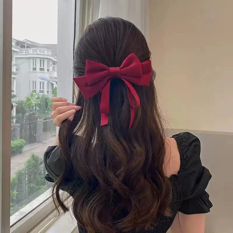 Red & White Bow Hairpin for Women — feature 12
