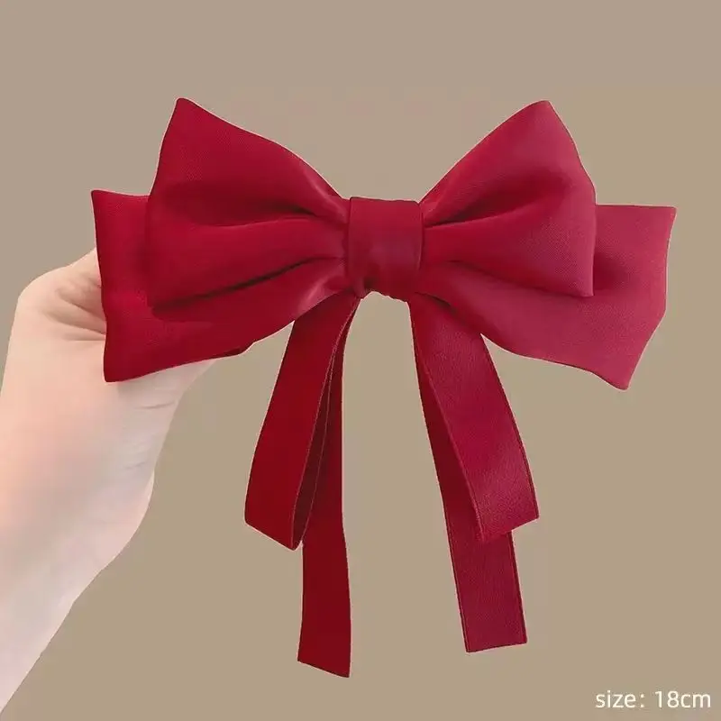 Red & White Bow Hairpin for Women - Image 2