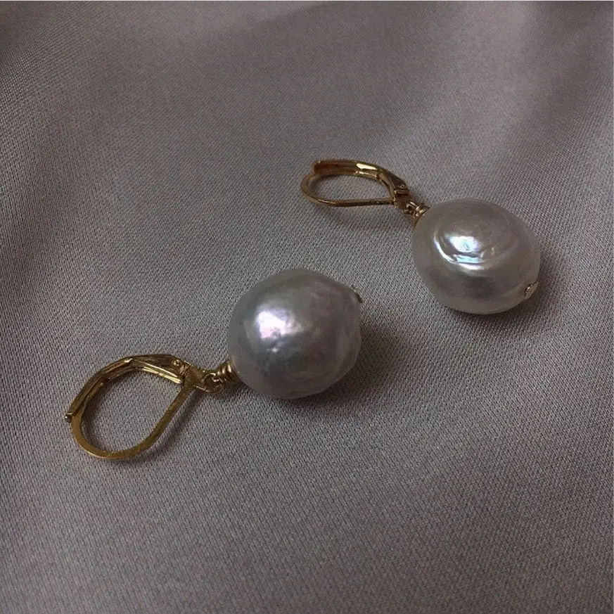 Natural Pearl Drop Earrings Gold Plated