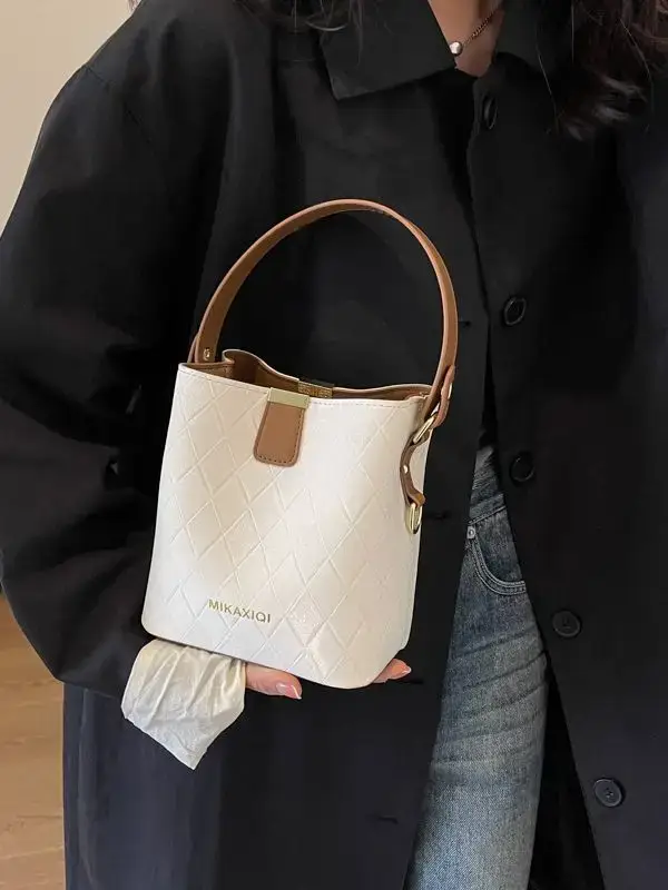 Pink Quilted Women's Bucket Handbag 2023 - Image 6