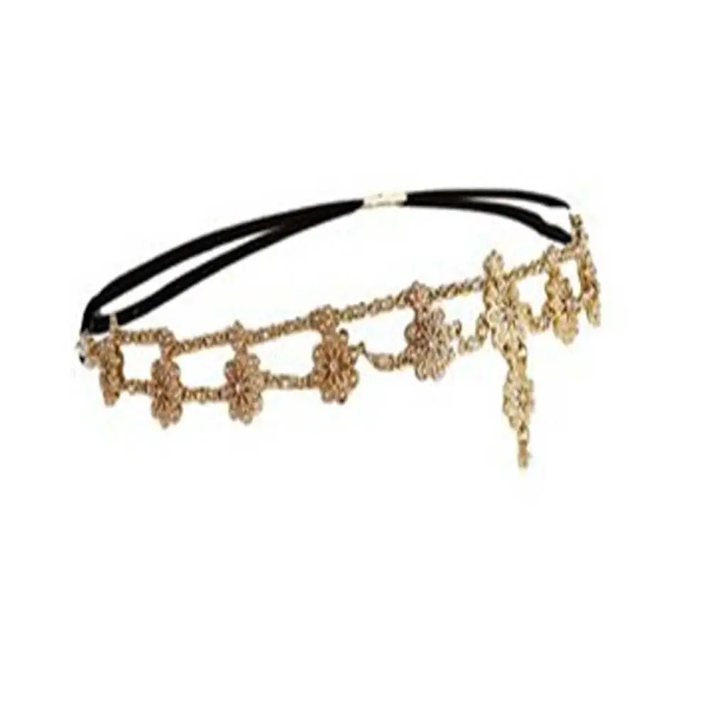 Ancient Gold Pearl Flower Tassel Hairband for Women — feature 15