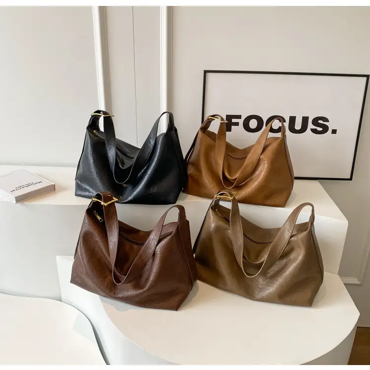 Women Large Capacity Brown Leather Shoulder Messenger Bag — feature 23