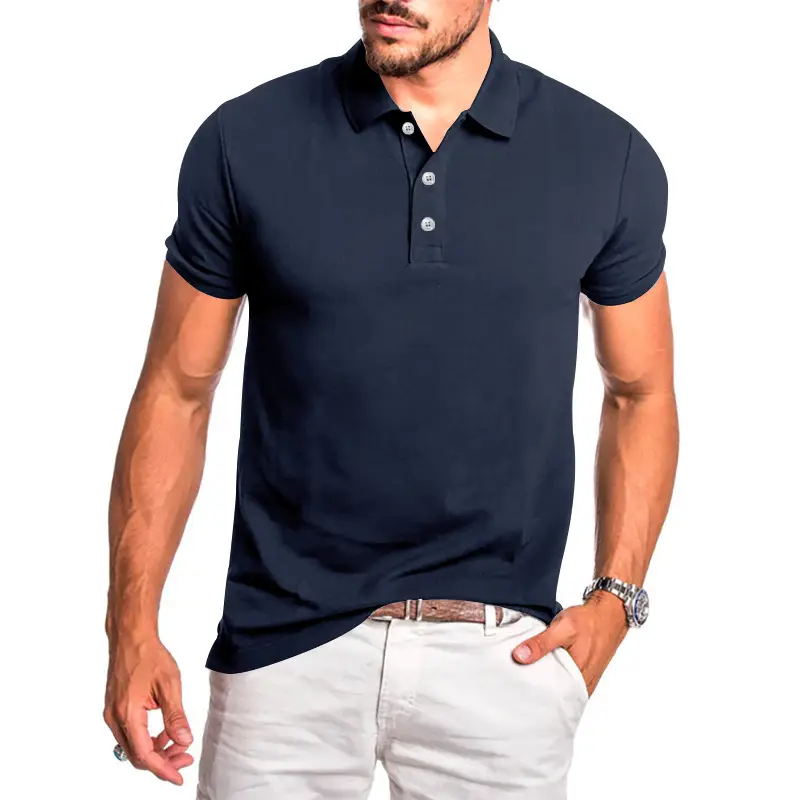 Men's White Polo Shirt Short Sleeve Summer Wear - Image 11