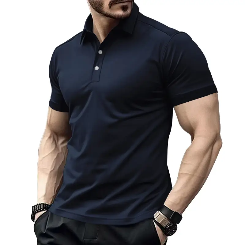 Men's White Polo Shirt Short Sleeve Summer Wear - Image 3