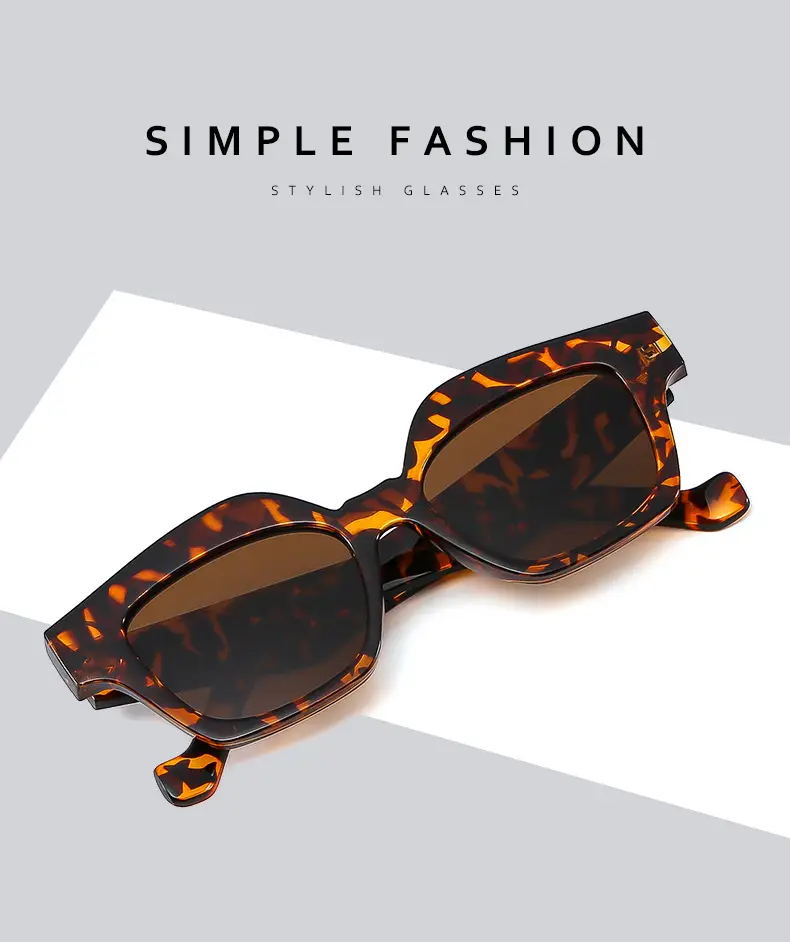 Square Sunglasses for Women Brown Leopard Print — feature 2